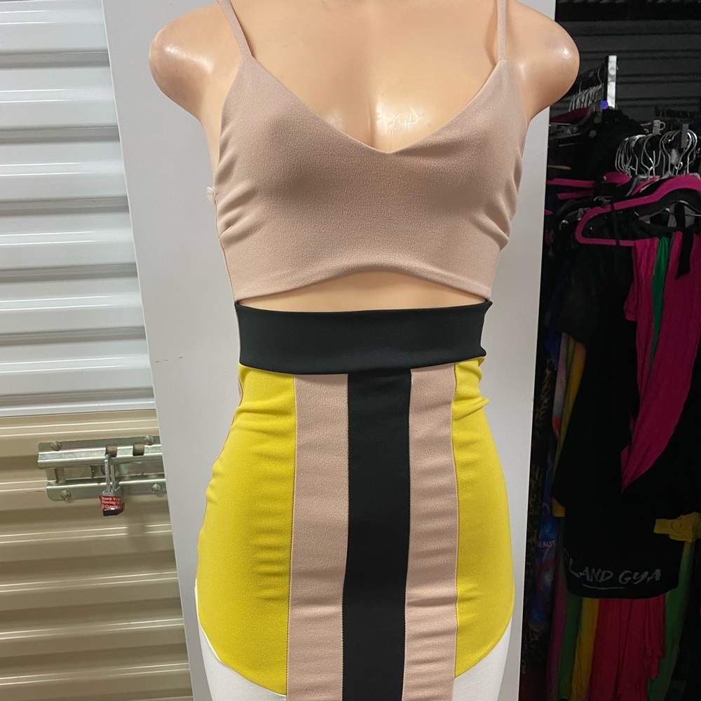 Spaghetti strapped dress.